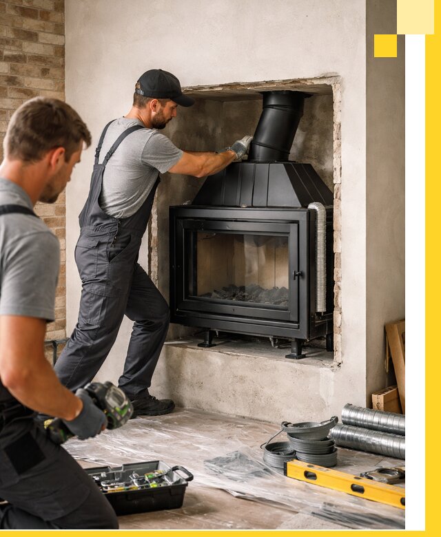 Установка каминных топок в Дзержинском: монтаж, подключение