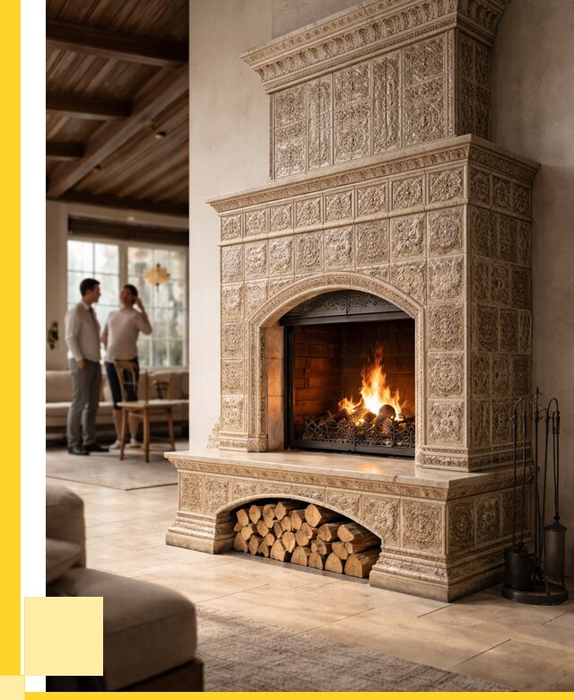 Купить изразцовый камин в Дзержинском от 255850 р. | ЭриданДзж