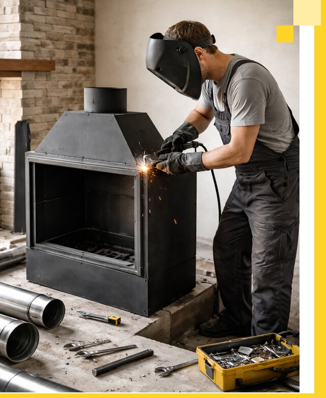 Продажа и установка металлических каминов в Дзержинском под ключ