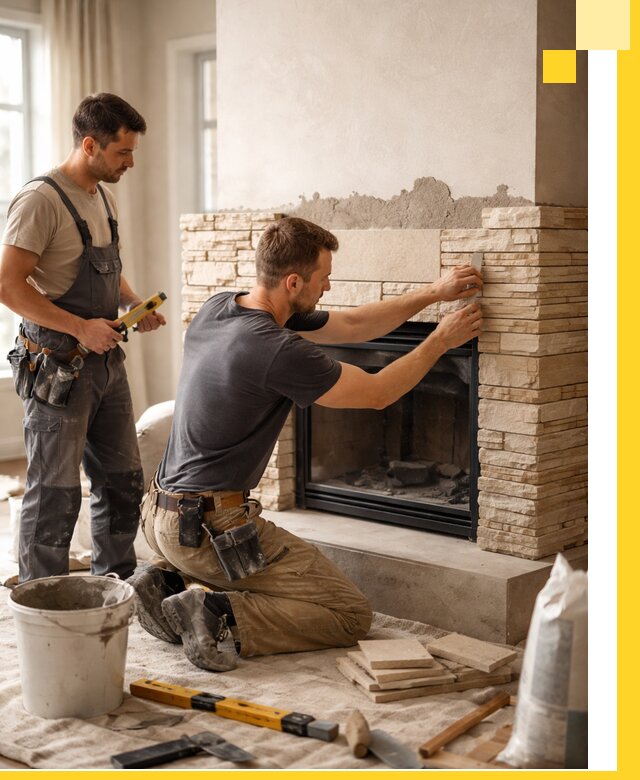 Установка и монтаж каминов для загородного дома в Дзержинском