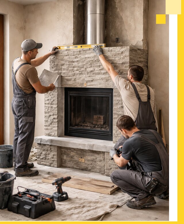 Профессиональный монтаж каминов под ключ в Дзержинском для дома