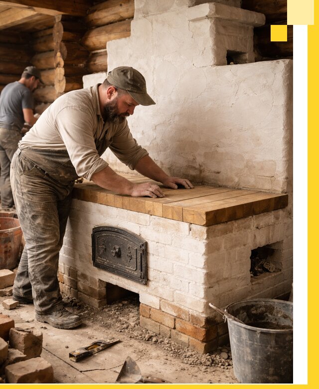 Проектирование и установка русской печи с лежанкой в Дзержинском