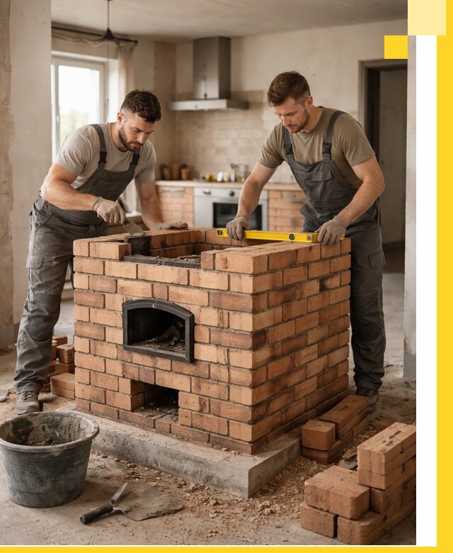 Установка и монтаж печей в частном доме в Дзержинском под ключ