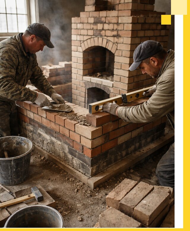 Изготовление и монтаж печей и каминов из кирпича в Дзержинском