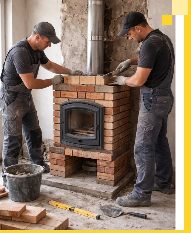 Монтаж печи камина под ключ в Дзержинском с гарантией и пусконаладкой