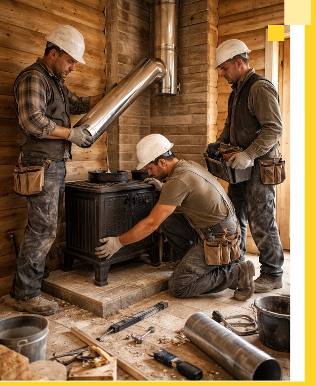 Профессиональный монтаж банных печей и дымоходов в Дзержинском