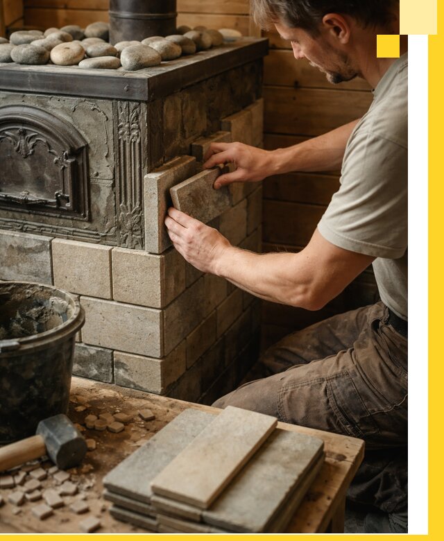 Облицовка банных печей в Дзержинском профессиональная отделка