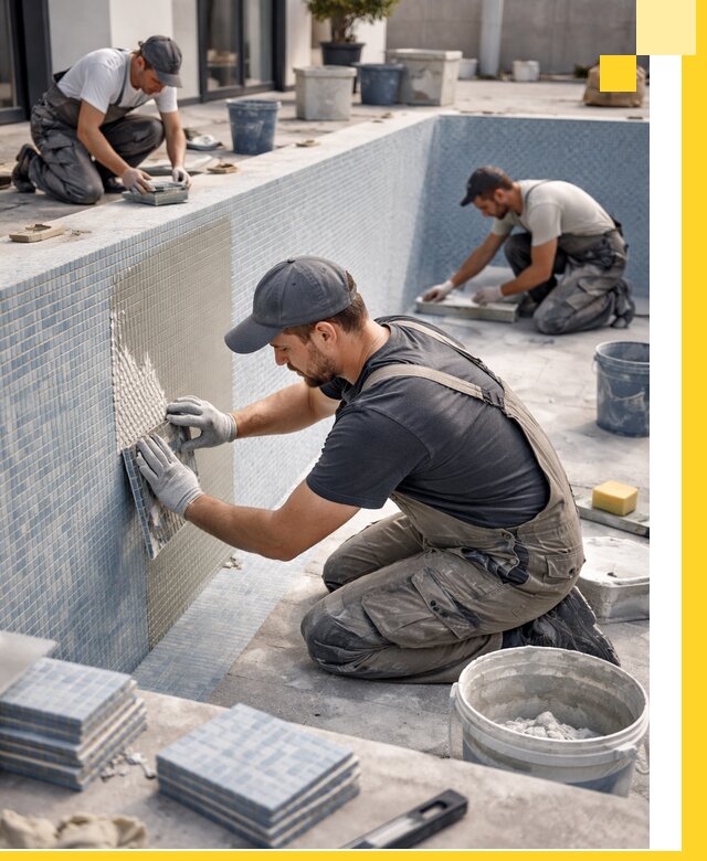 Облицовка бассейнов в Дзержинском плитка мозаика гидроизоляция