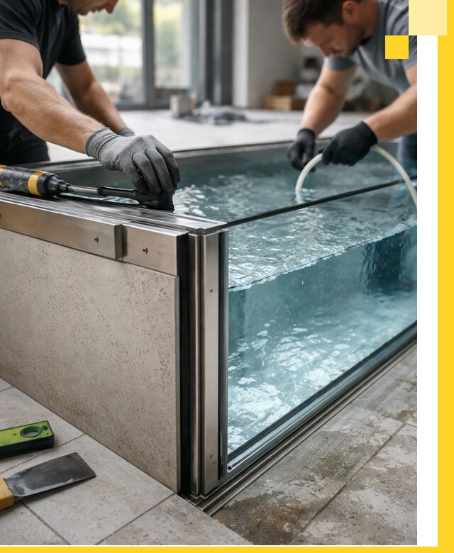 Проектирование и монтаж стеклянных бассейнов в Дзержинском