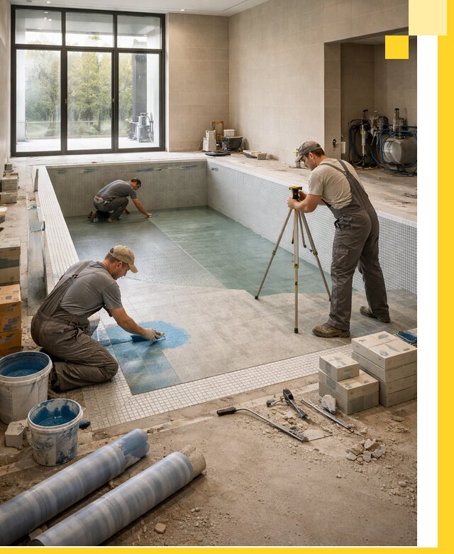 Проект и строительство закрытых бассейнов в Дзержинском под ключ