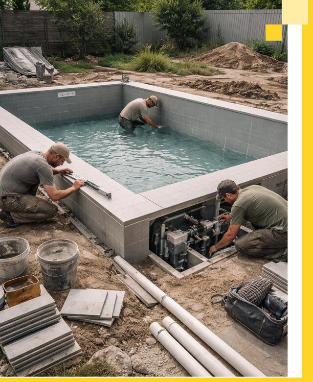 Строительство и монтаж бассейнов для дачи под ключ в Дзержинском