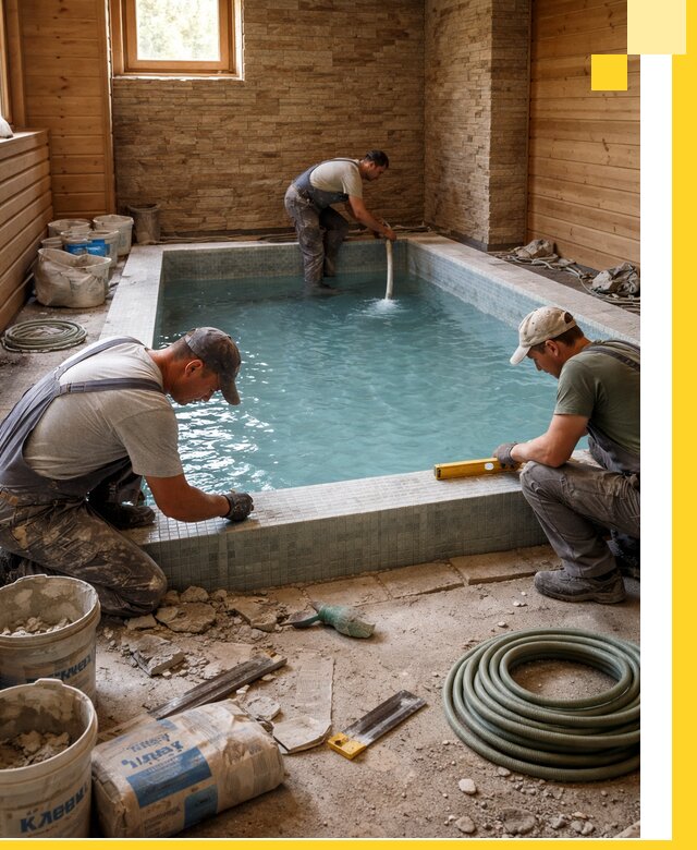 Проектирование и строительство бассейнов для бани в Дзержинском