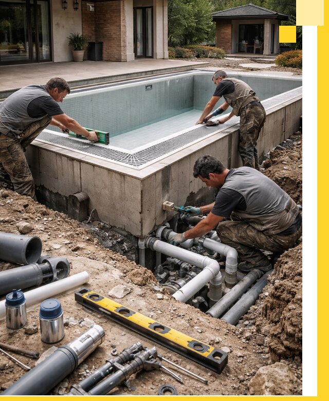 Строительство переливных бассейнов в Дзержинском под ключ