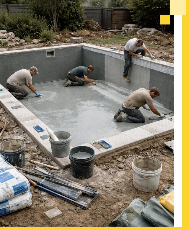 Изготовление и монтаж чаши бассейна под ключ в Дзержинском