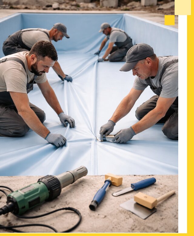 ПВХ пленка для бассейнов с монтажом и гарантией в Дзержинском