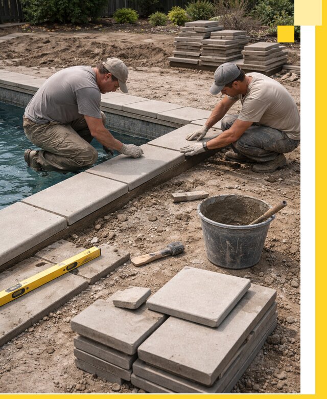 Установка и изготовление копингового камня для бассейнов в Дзержинском