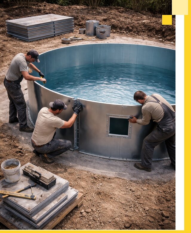 Круглые бассейны под ключ в Дзержинском проектирование и монтаж