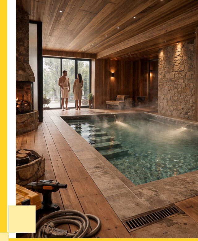 Проекты бань с бассейном под ключ в Дзержинском от 76755 р., ЭриданДзж