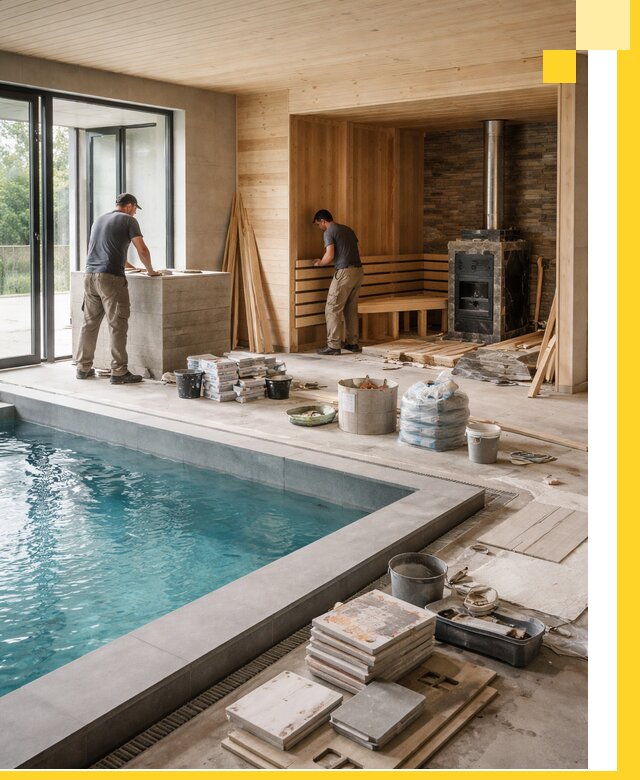 Проектирование и строительство бань с бассейном в Дзержинском