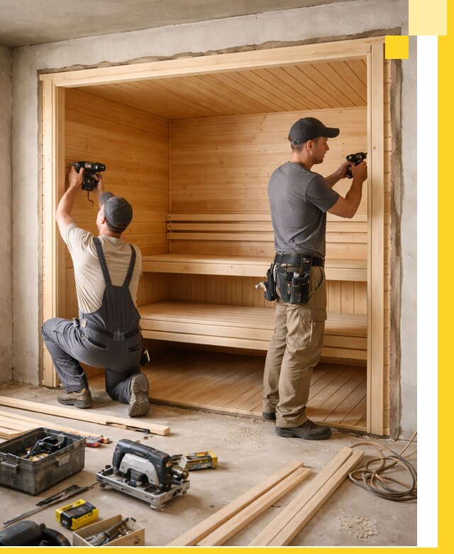 Монтаж саун под ключ в Дзержинском — проектирование и установка