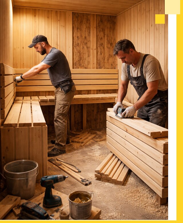Профессиональный комплексный ремонт саун под ключ в Дзержинском