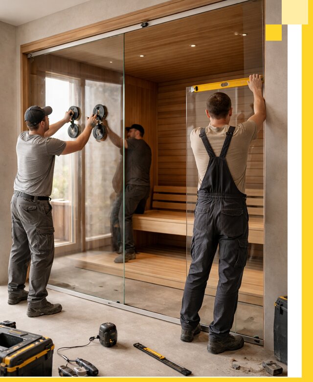 Производство и монтаж стеклянных саун под ключ в Дзержинском