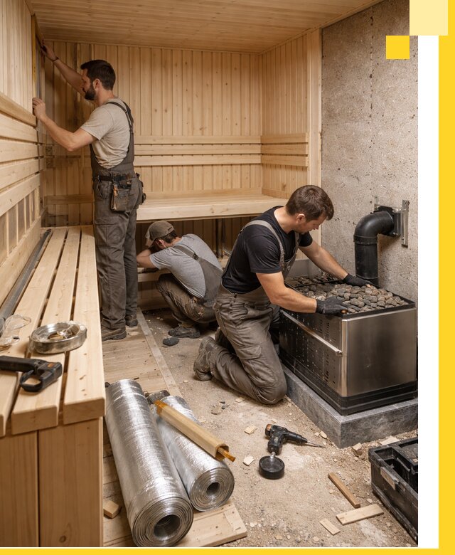 Индивидуальные сауны на заказ в Дзержинском под ключ, проект и монтаж