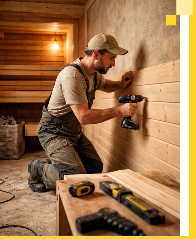 Профессиональная внутренняя отделка бани в Дзержинском под ключ