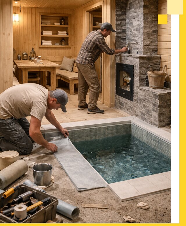 Строительство бань с комнатой отдыха под ключ в Дзержинском