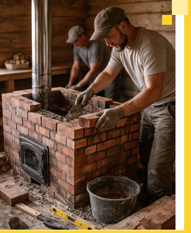 Кирпичные печи для бани под ключ в Дзержинском, проект и монтаж