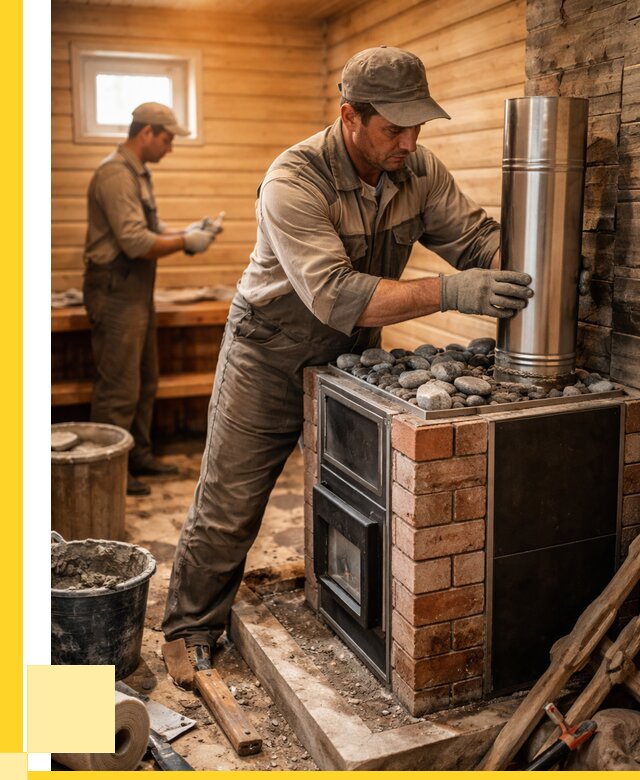 Монтаж печи в бане под ключ в Дзержинском от 20468 р. | ЭриданДзж