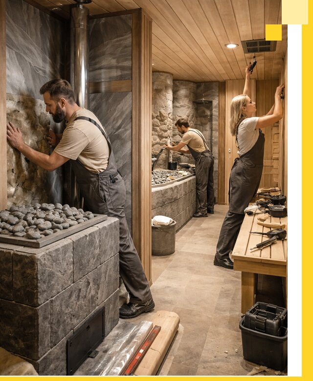 Строительство бань и SPA процедур в Дзержинском под ключ и отделкой