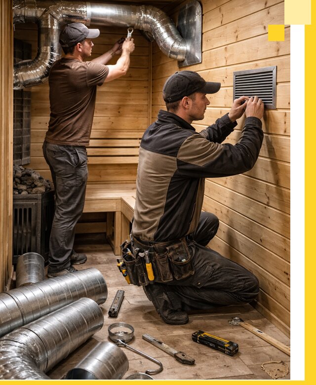 Проектирование и монтаж вентиляции бани в Дзержинском под ключ