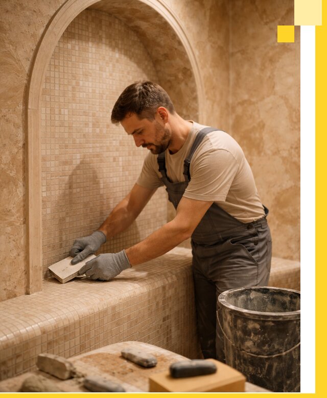 Профессиональная отделка хамамов с мозаикой под ключ в Дзержинском