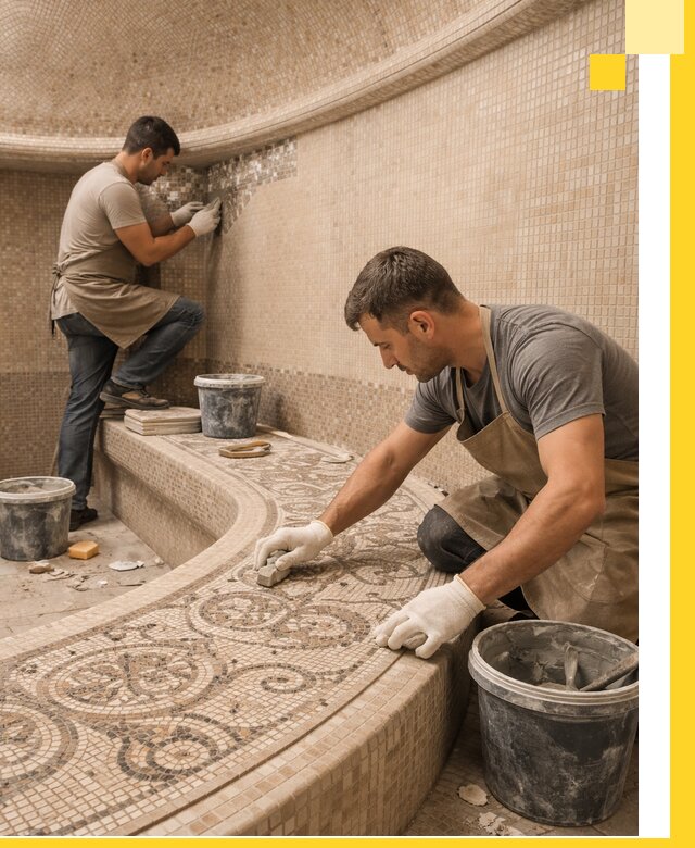 Плитка для хамама в Дзержинском, укладка, подбор и поставка